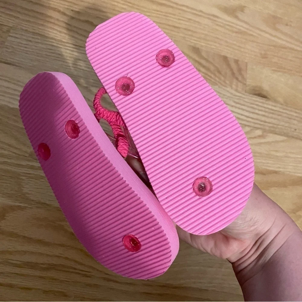 Disney Minnie Mouse Flip Flops Sz 9/10 Pink NEW Girls Kids